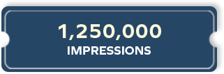 raffle ticket showing the number of impressions through paid advertising